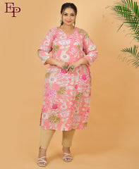 Gulbahar Light Pink Premium 100% Cotton Kurti