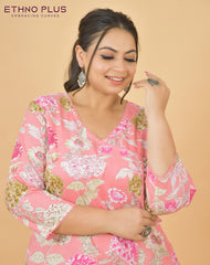 Gulbahar Light Pink Premium 100% Cotton Kurti