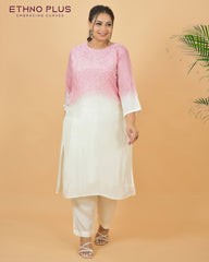 Ombre Rosy Pink Thread Hand Embroidered Premium Suit Set