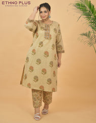 Jadish Light Brown Premium Cotton Suit