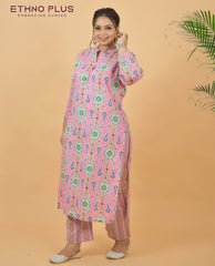 Super Cotton Stylish Light Pink Kurta Pant Set