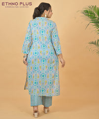 Super Cotton Nighat Blue Kurta Pant Set